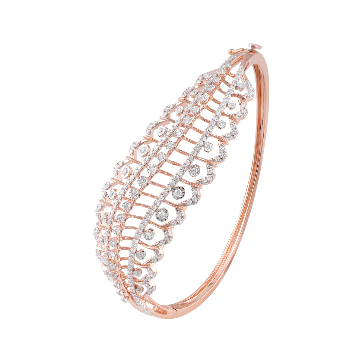 Rose Gold Feather Bangle-MLJ-48