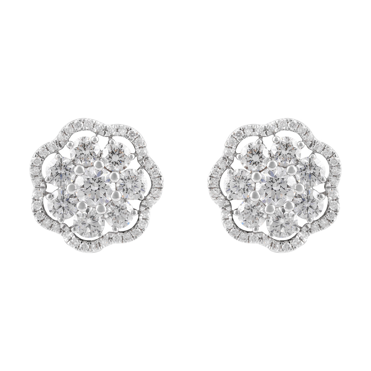 Diamond Swirl Stud Earrings MLj-11