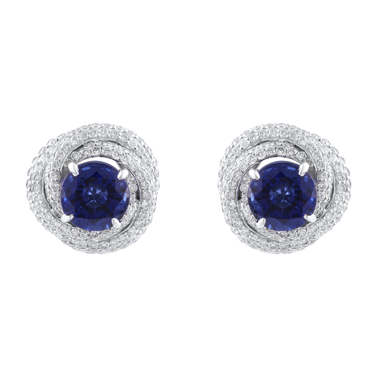 Blue Brilliance Spiral Earring MLj-08