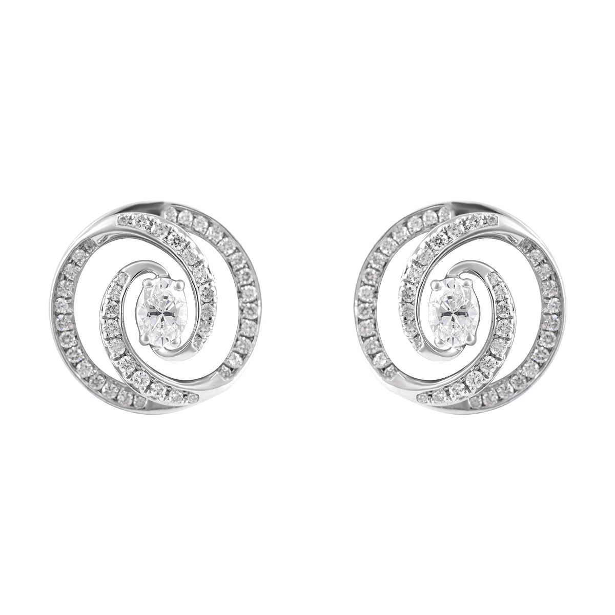 Diamond Swirl Stud Earrings MLj-07