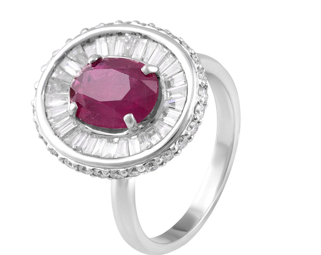 Ruby Halo Diamond Ring MLJ-13