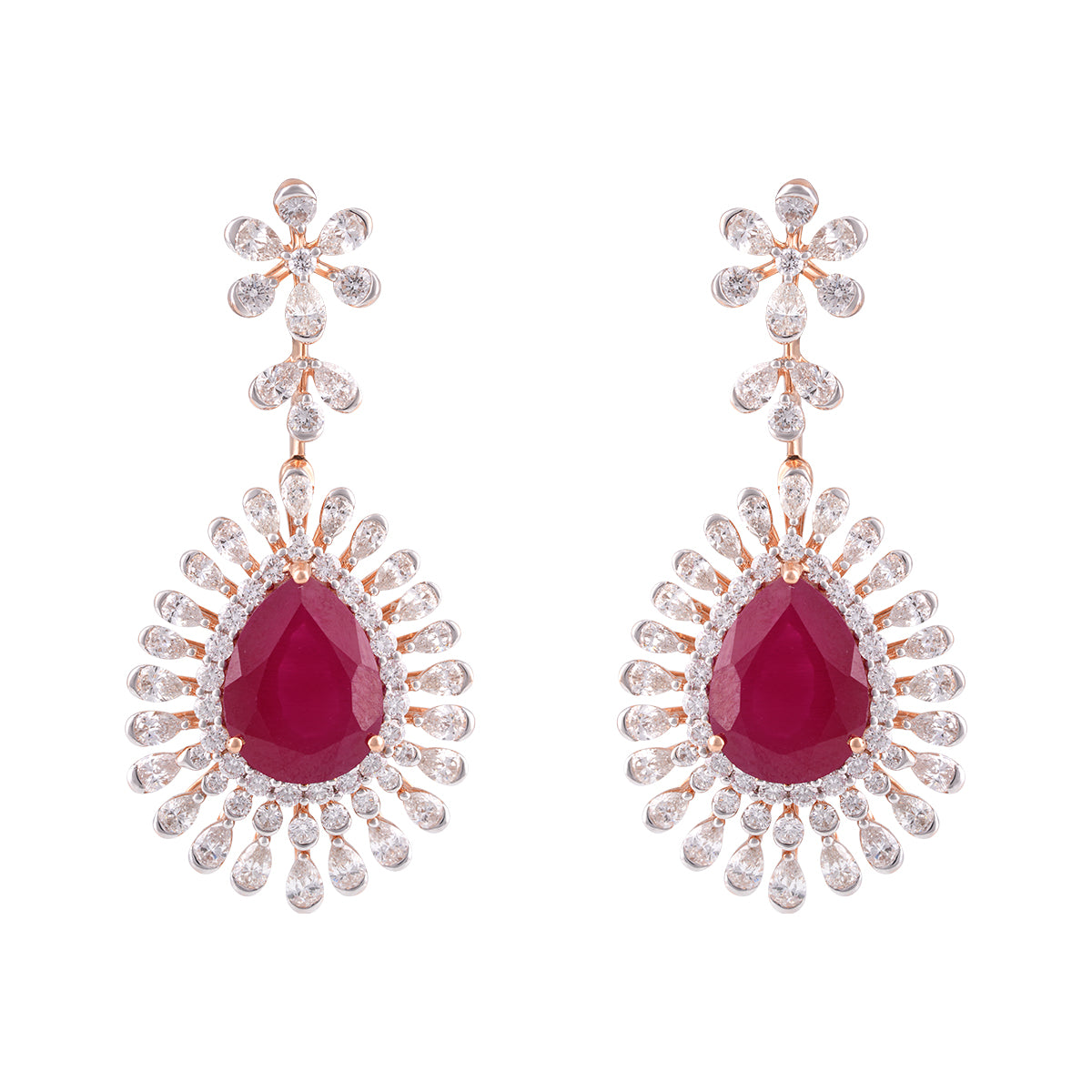 Radiant Ruby Cascade Diamond Set MLj-10