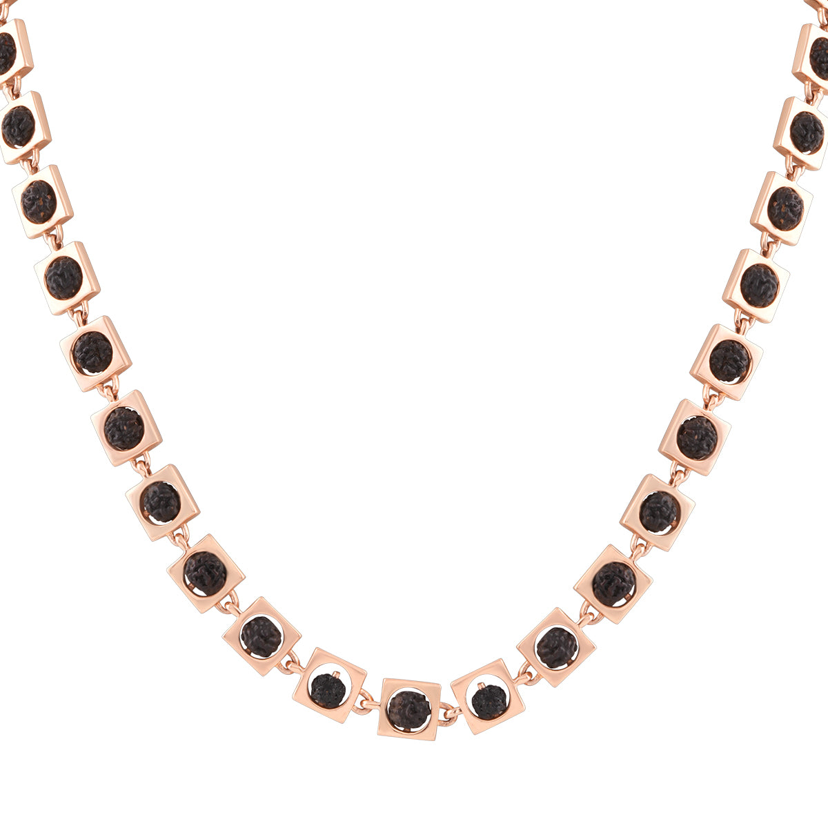 Rose Gold and Black Tennis Necklace MLJ-57