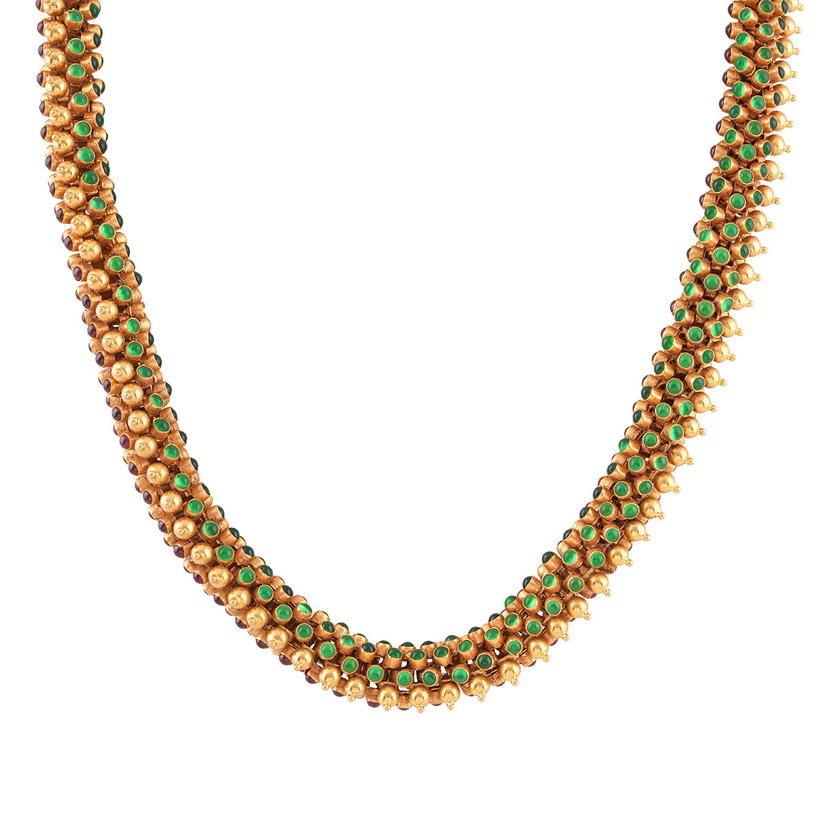 Traditional Gold and Green Beaded Chain MLJ-55