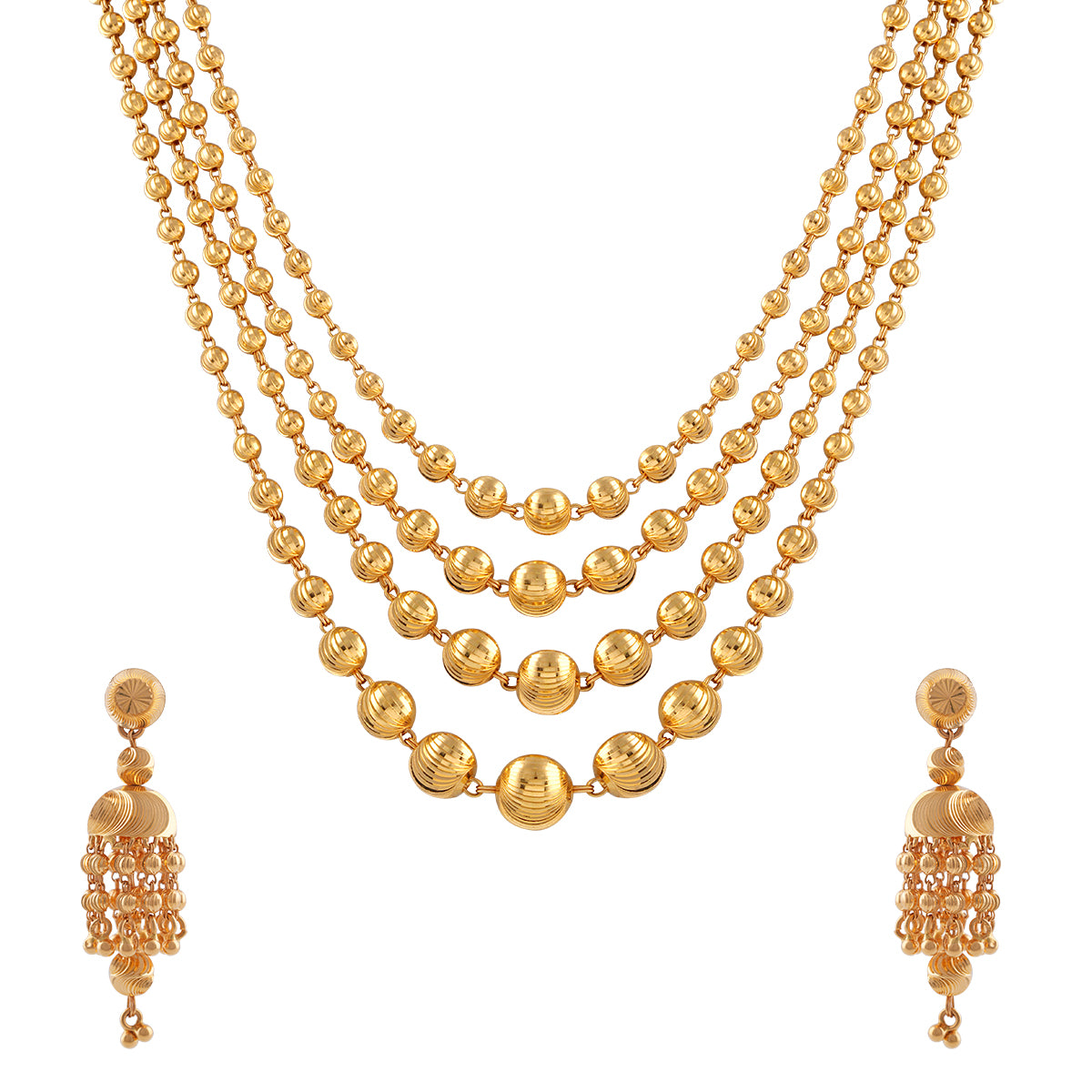 Gold Layered Bead Necklace Set MLJ-87
