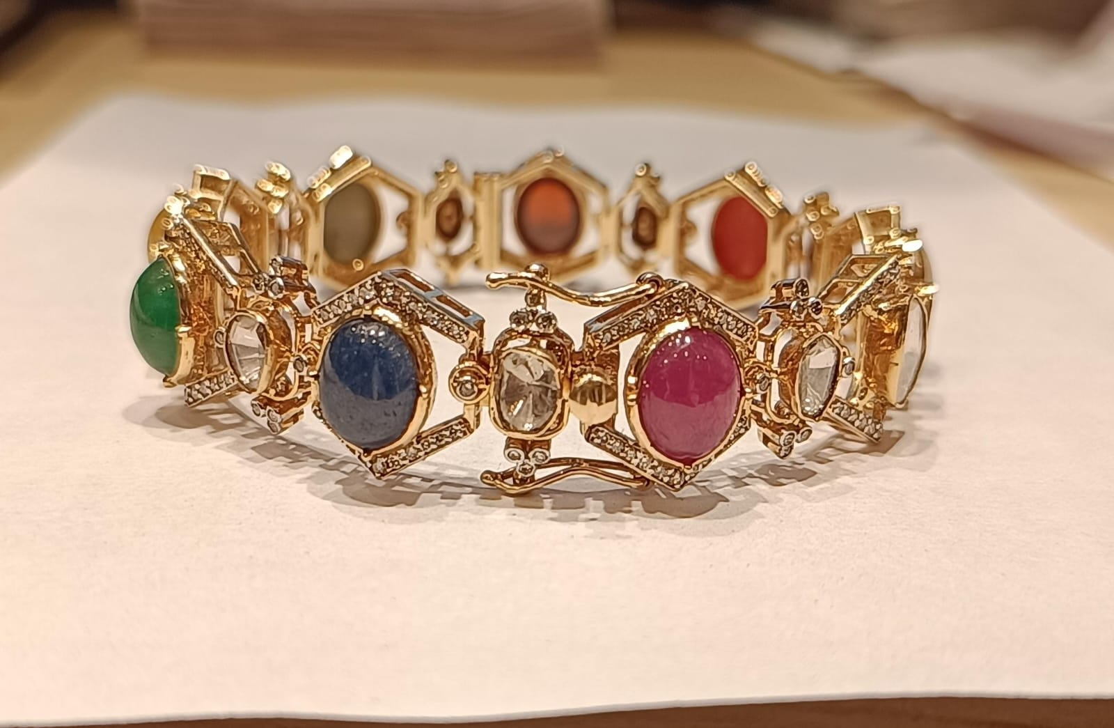 Stunning Navratan Polki Bangle MLJ-177