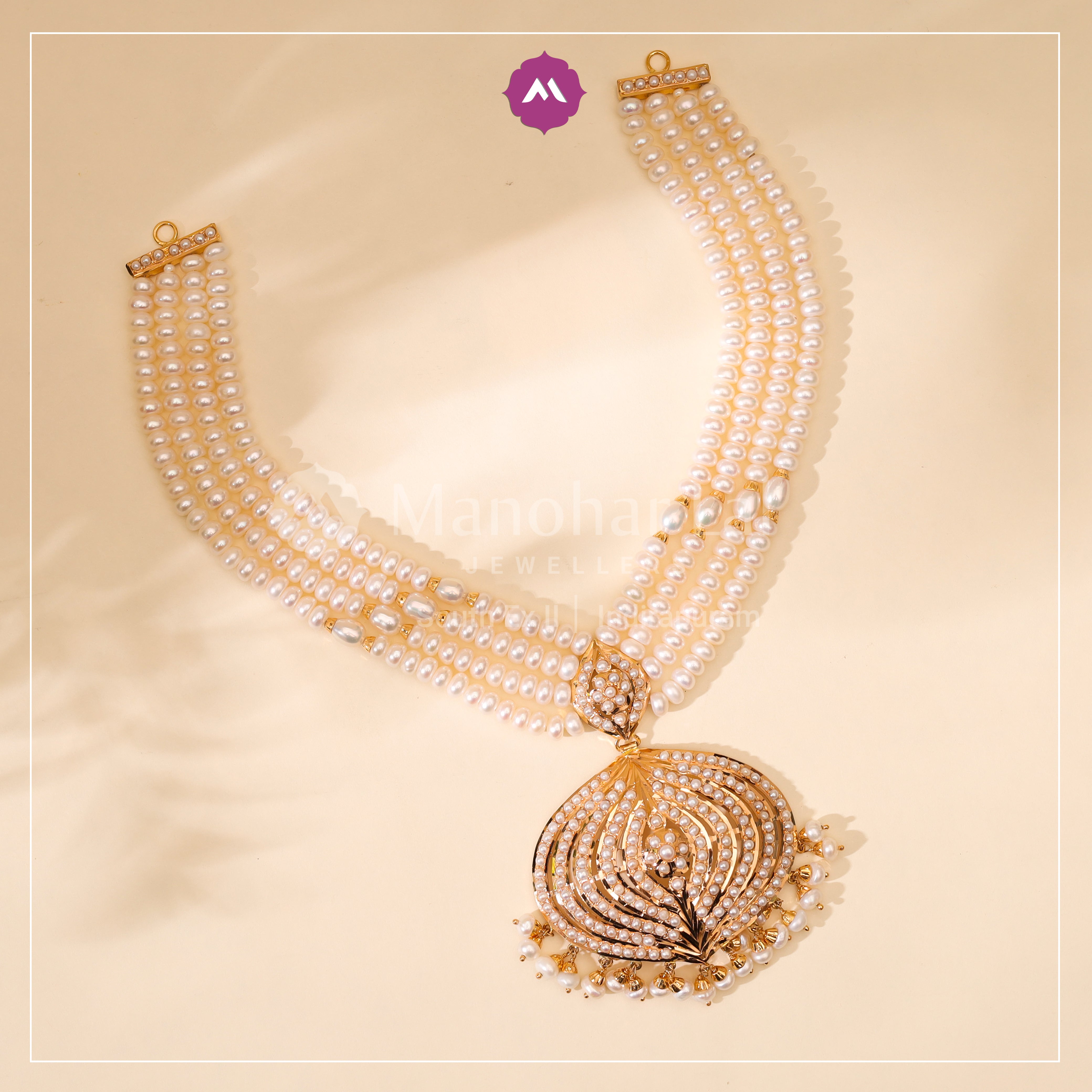 Regal Pearl & Gemstone Choker Series Set MLJ-224