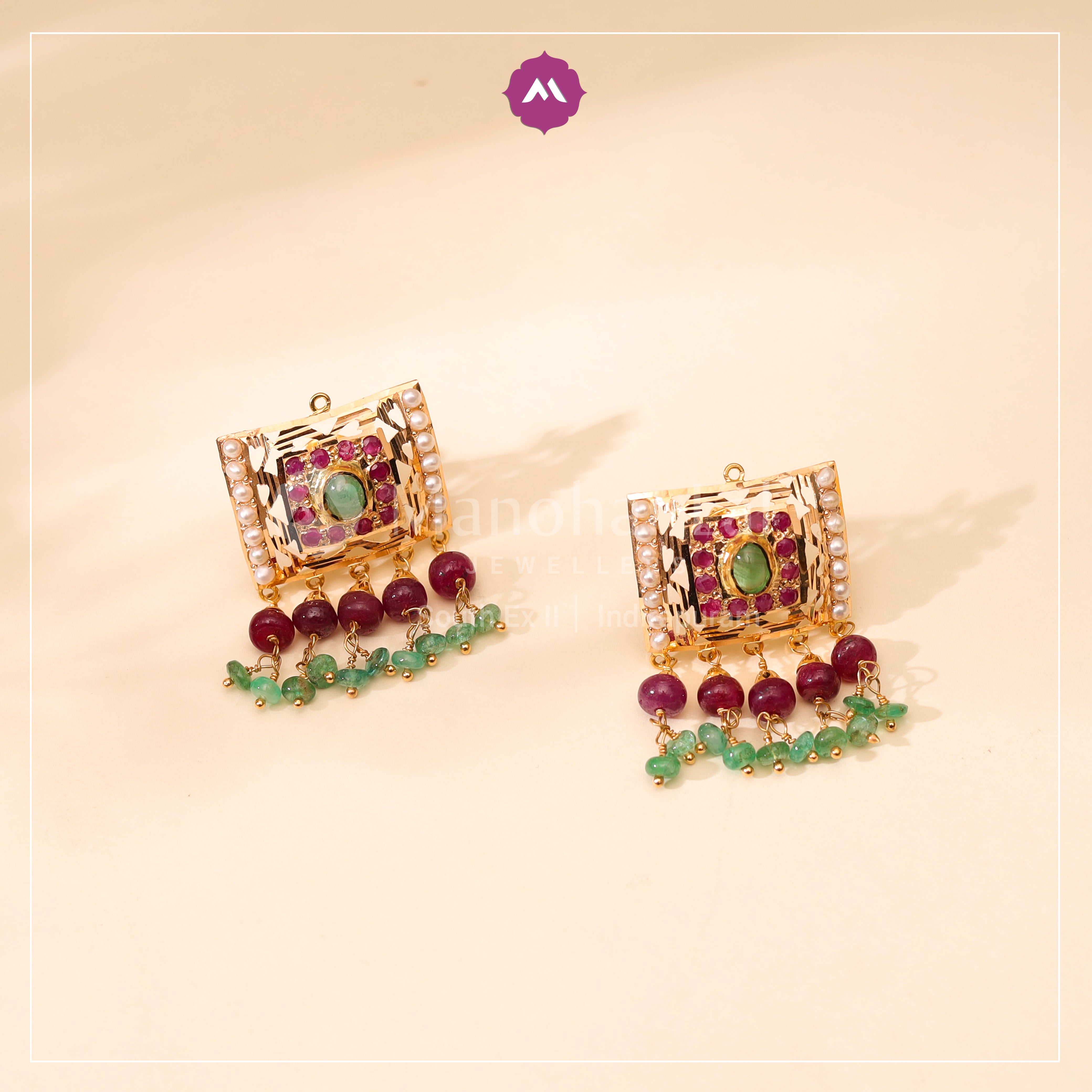 Regal Pearl & Gemstone Choker Series Set MLJ-223