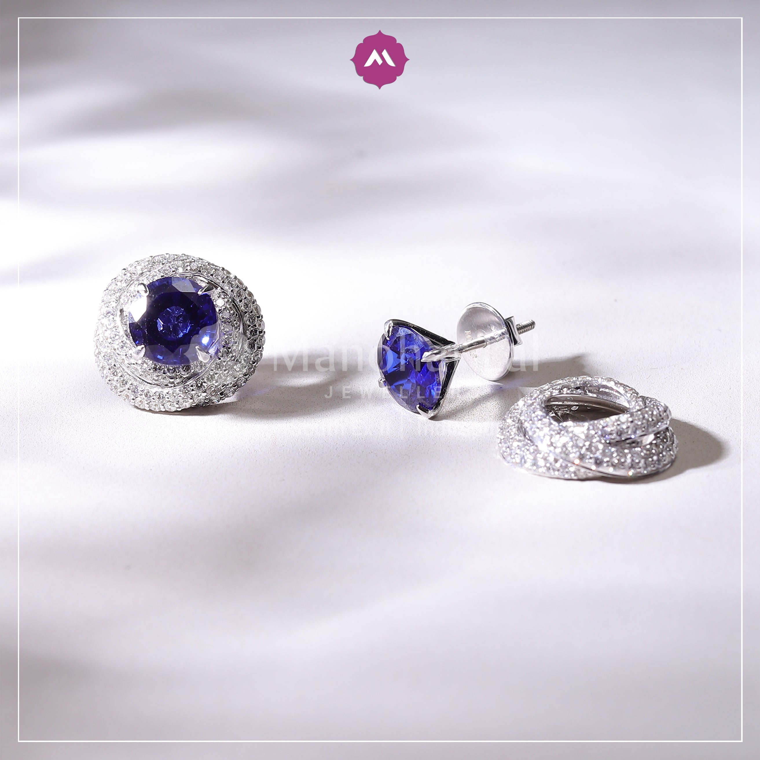 Blue Brilliance Spiral Earring MLj-08