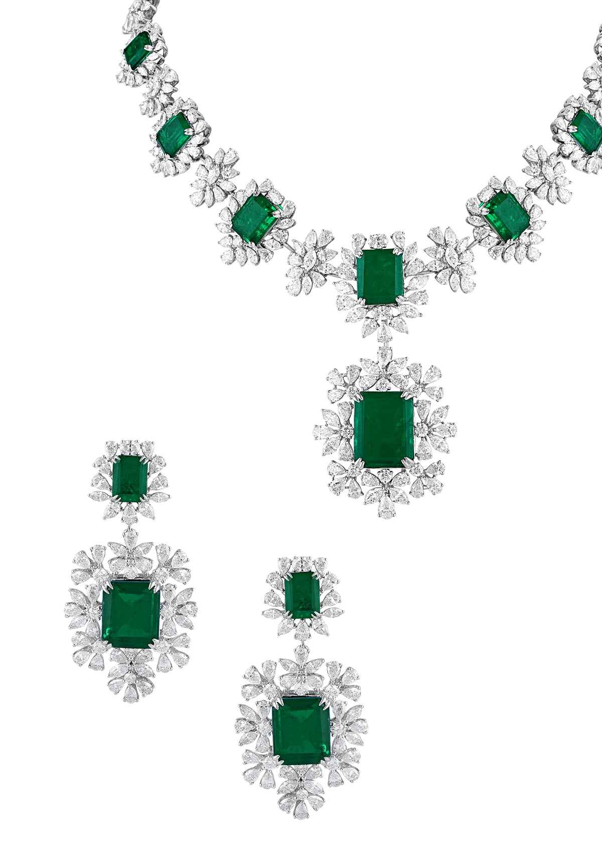 Emerald Diamond Necklace set