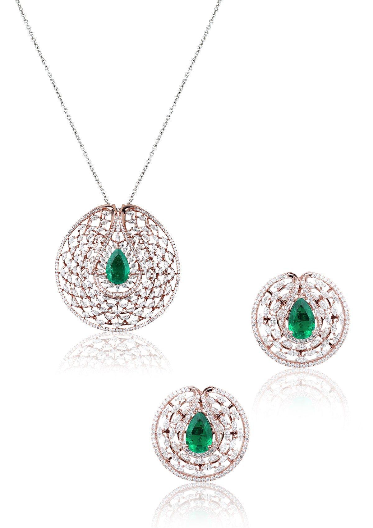 Emerald Pendant Set