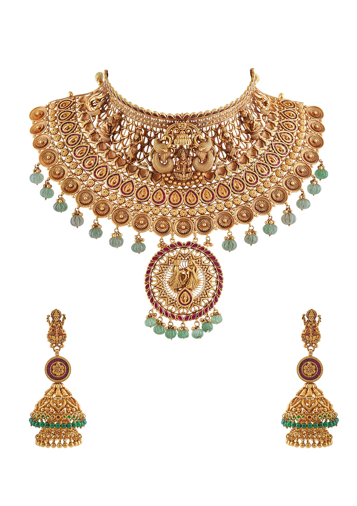 Amazon Gold Covering Jewels Gold Heavy Temple Set