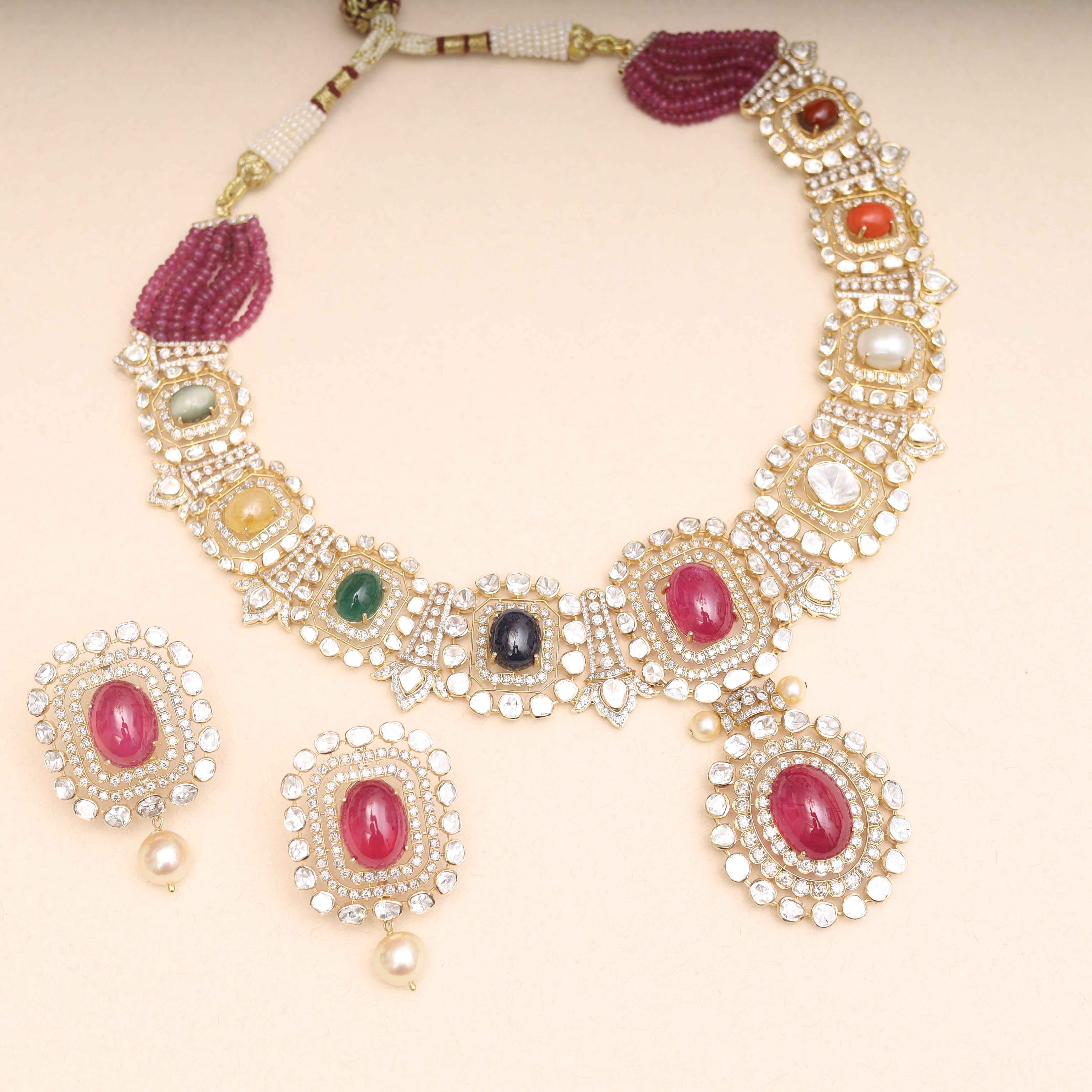 Designer Polki Navratan Set MLJ-181
