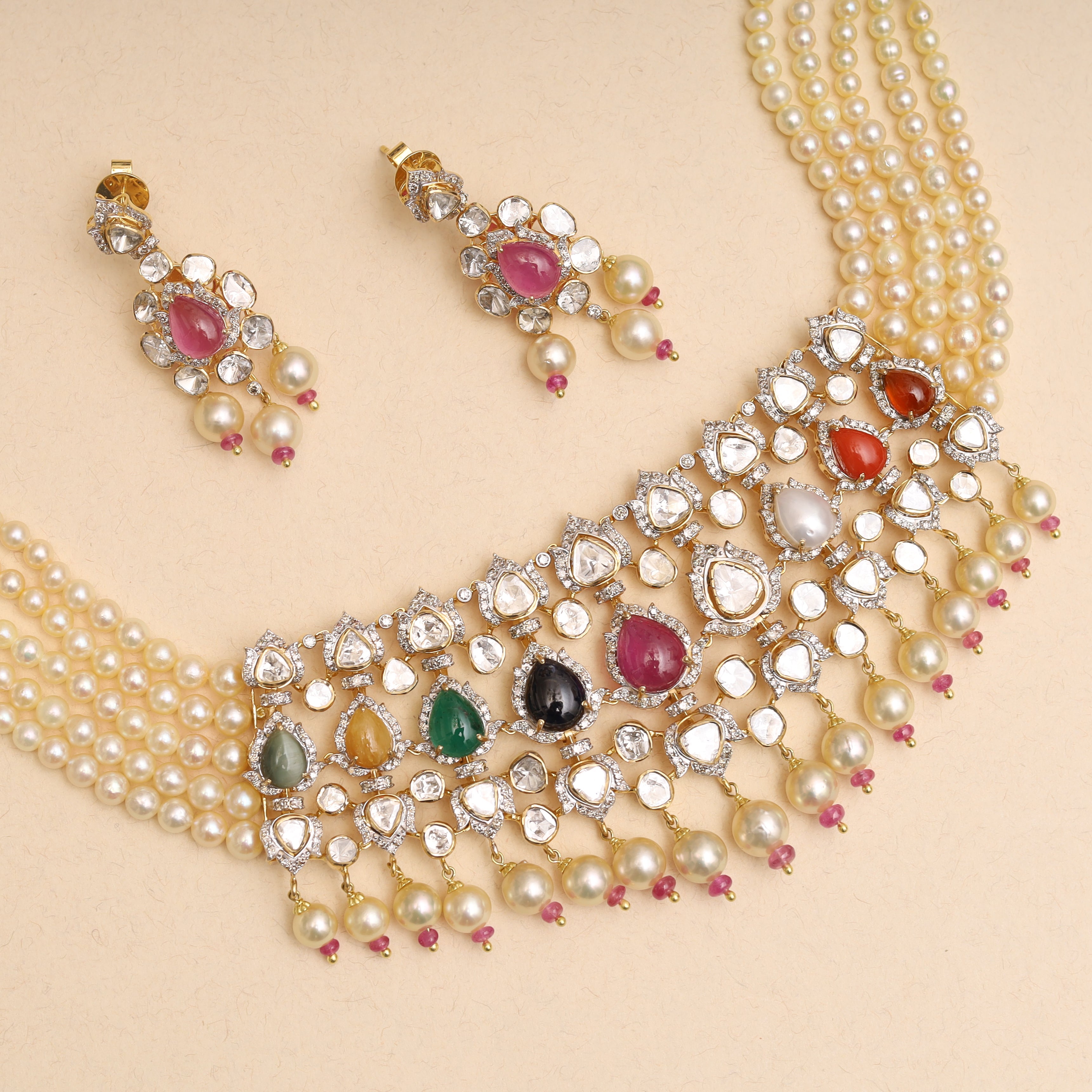 Polki Navratna Pearl Set MLJ-171