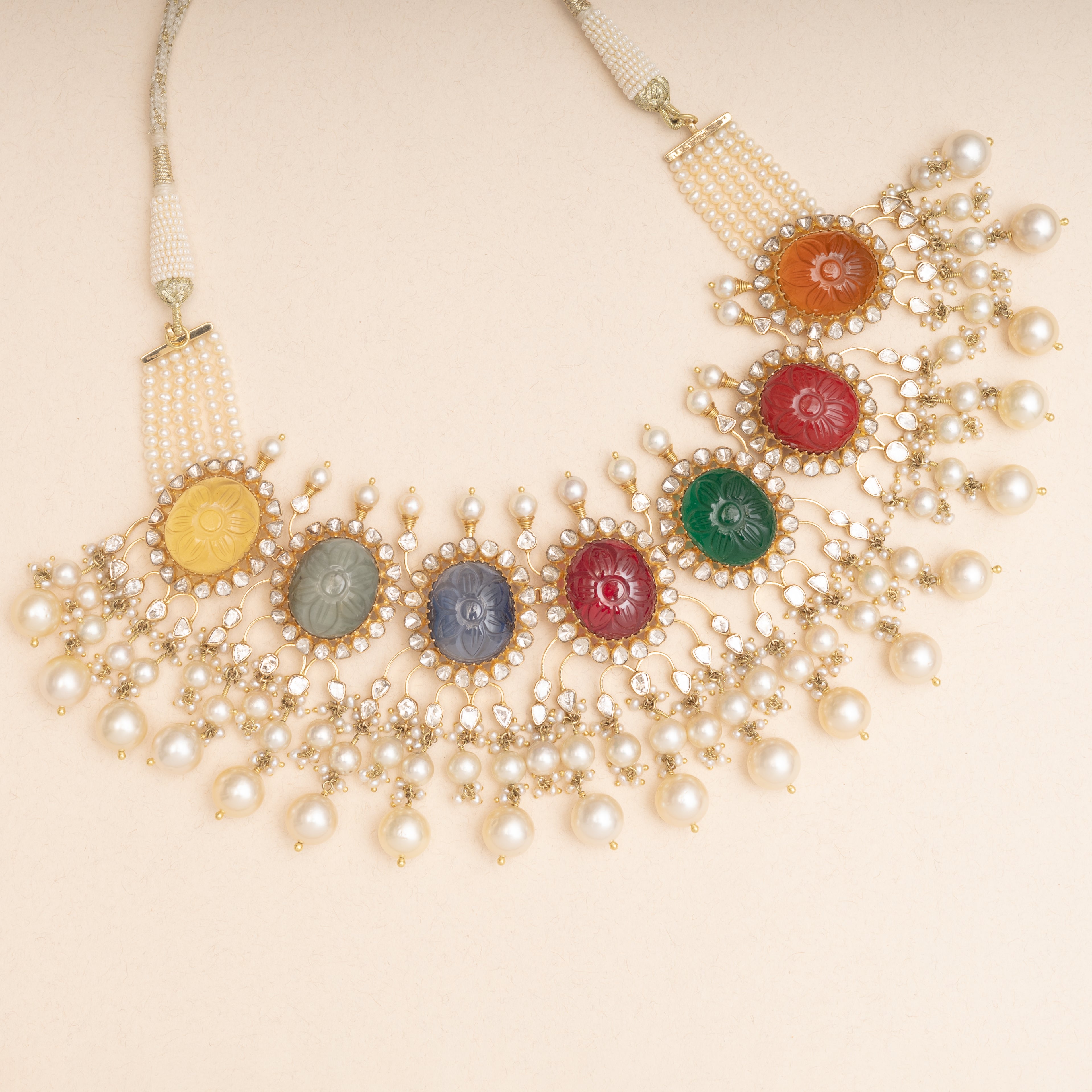 Navratna Polki Pearl Elegance Necklace MLJ-170