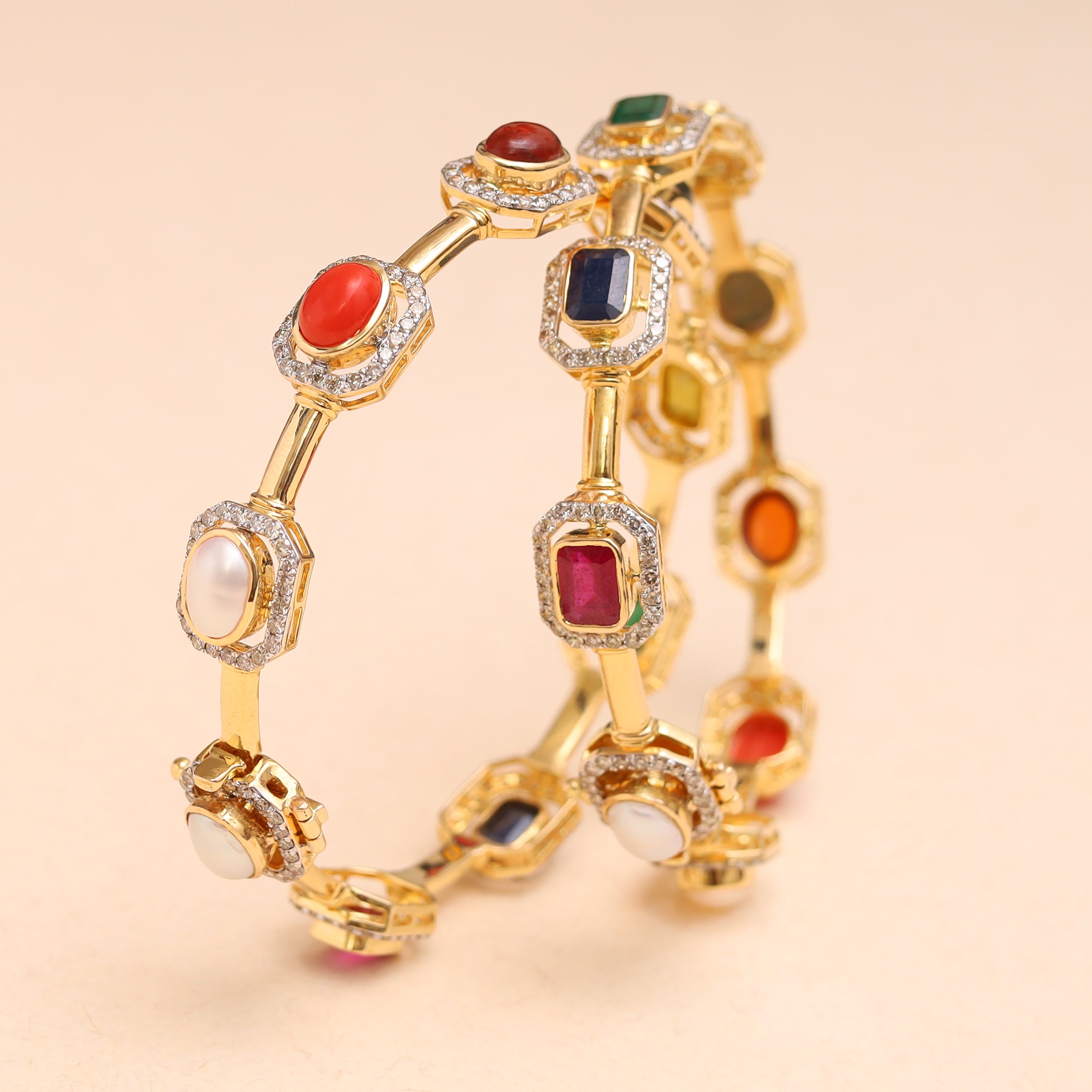 Navratan Polki Bangles MLJ-179