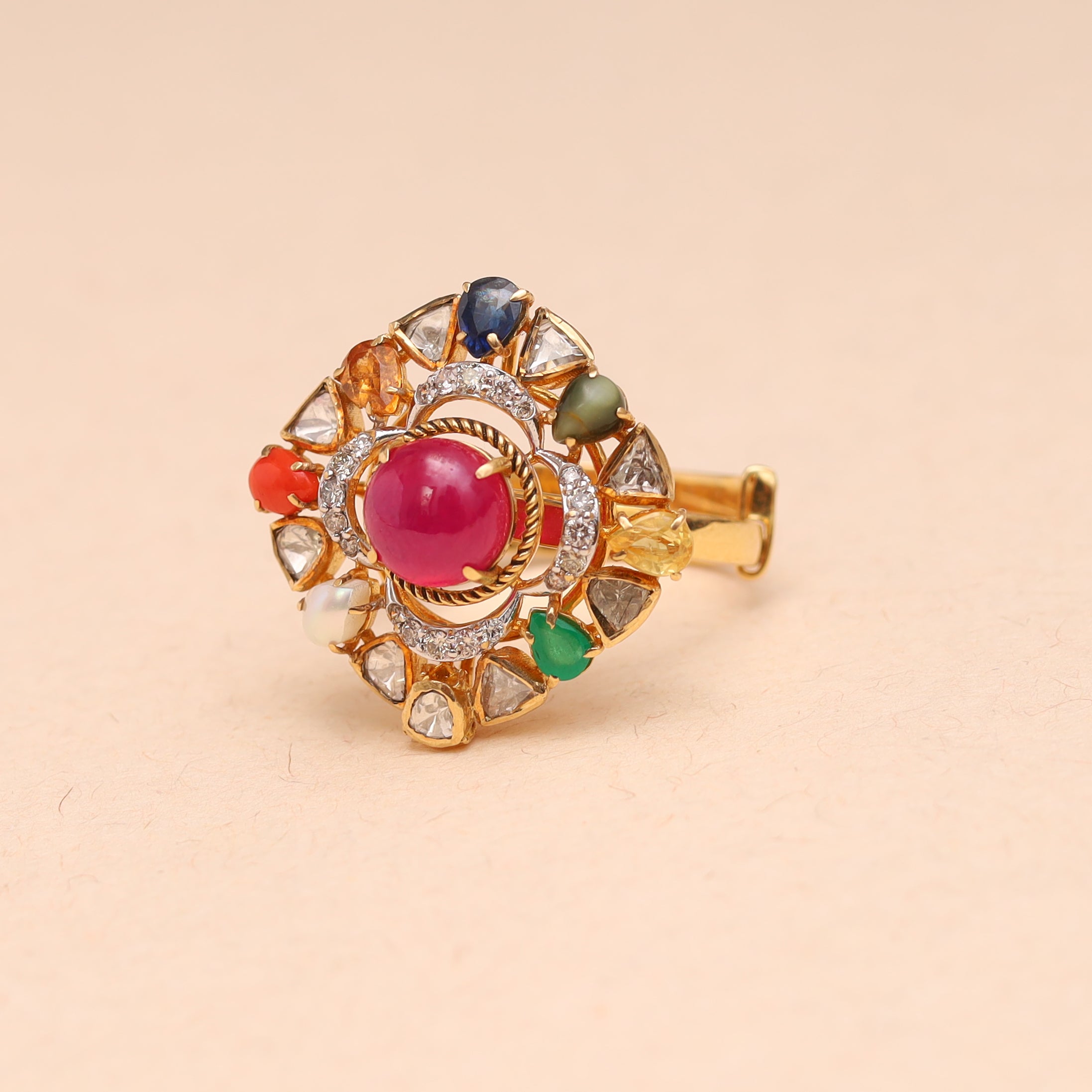 Rich Navratan Polki Ring MLJ-180