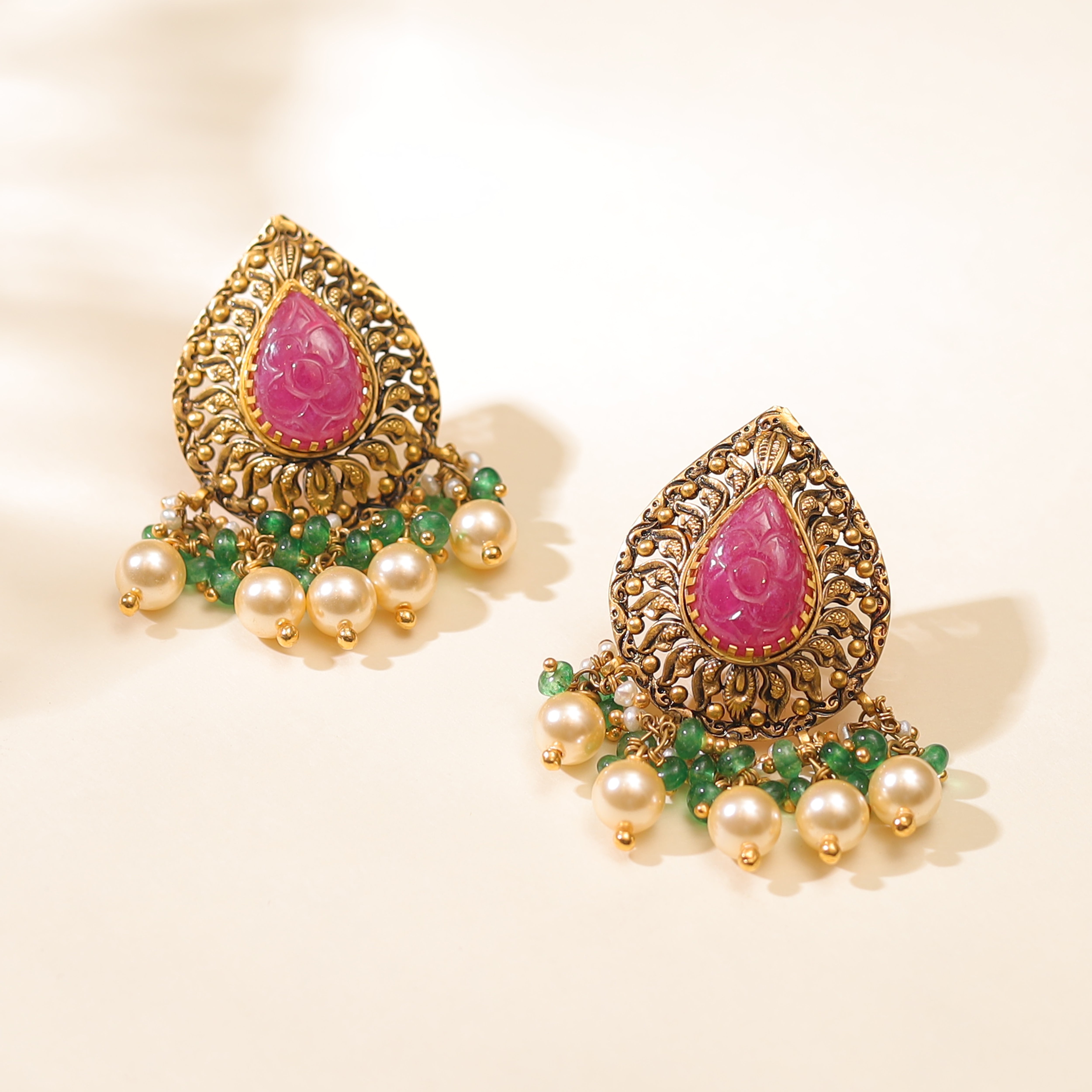 Multicolored Polki Necklace Set with Earrings MLJ-188