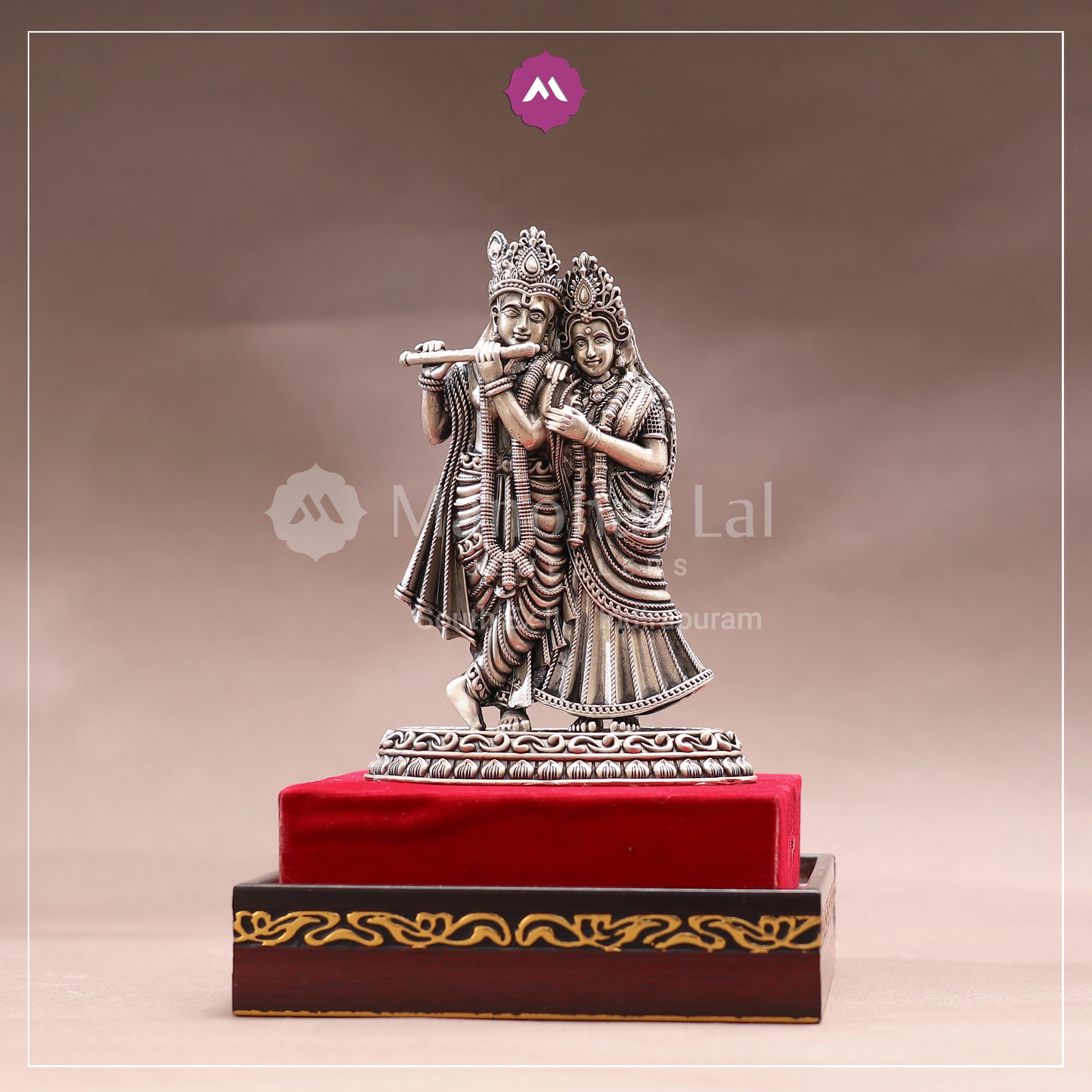 Silver Radha Krishna Idol MLJ -656