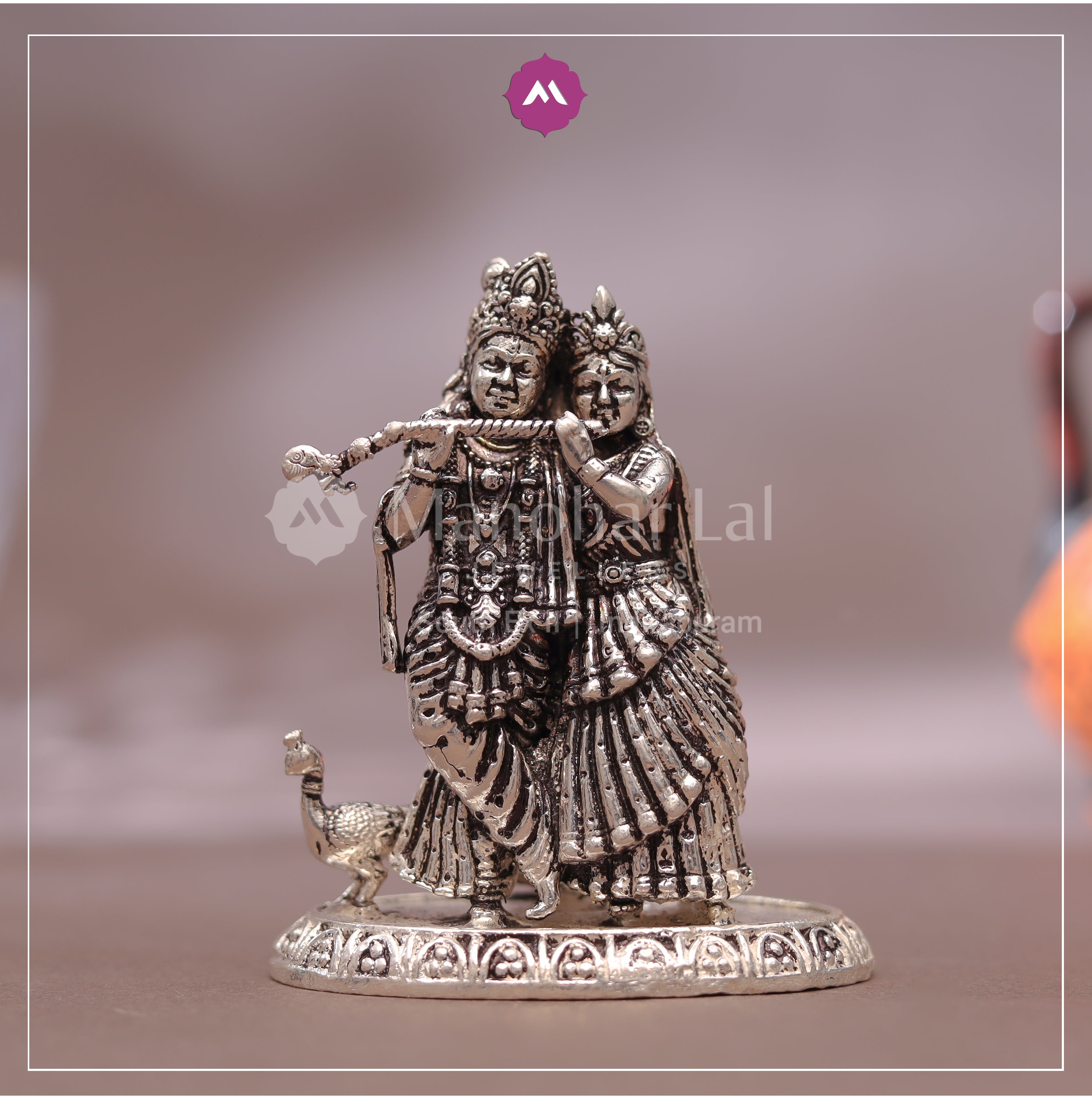 Silver Radha Krishna Idol MLJ -651
