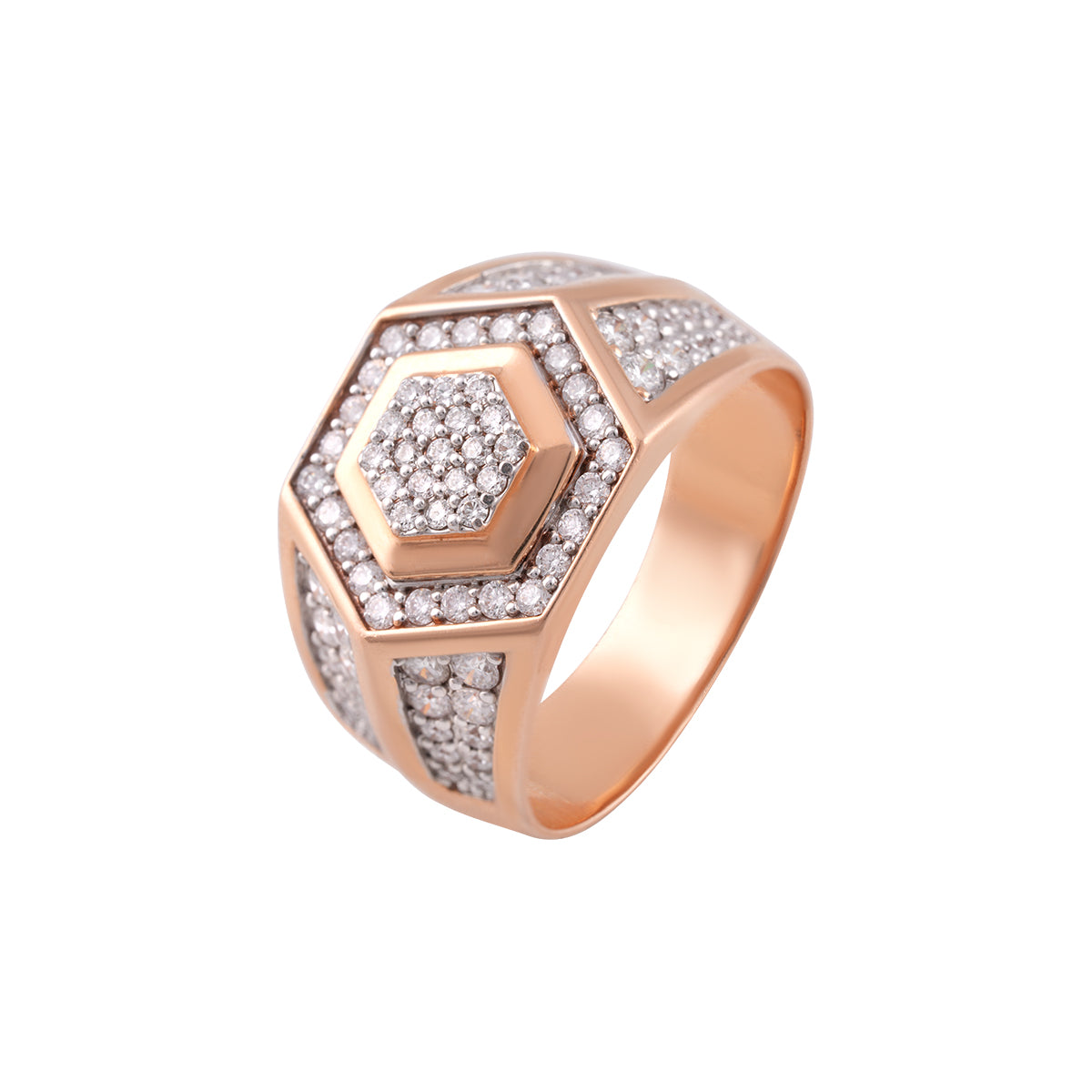 Hexagonal Diamond-Studded Ring MLJ-71