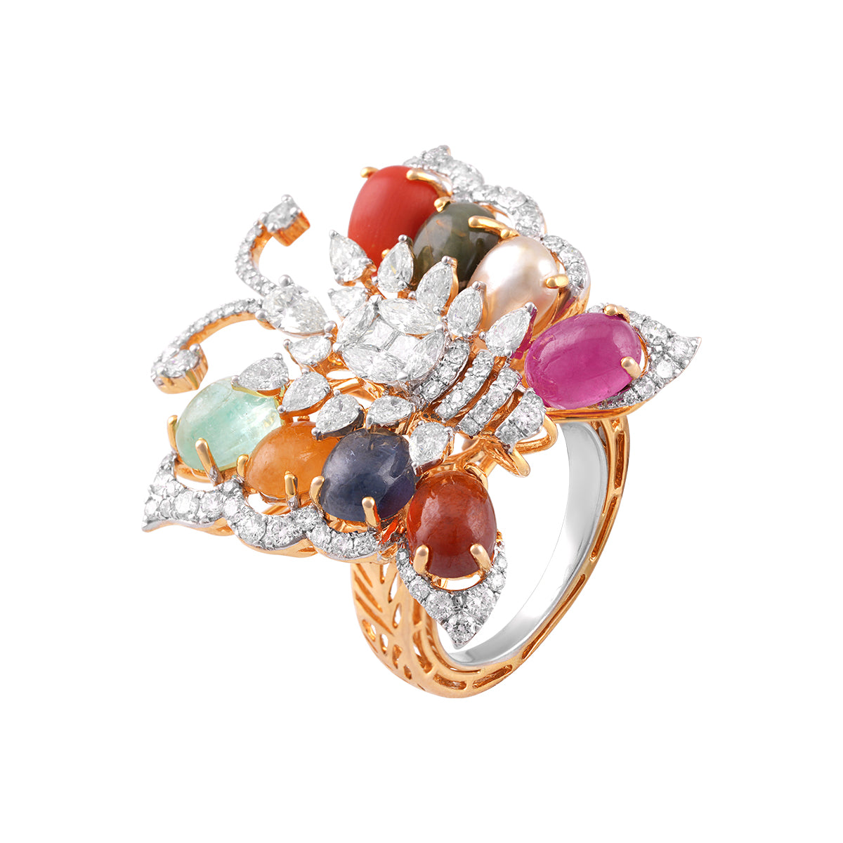 Radiant Navaratna Butterfly Ring MLJ-92