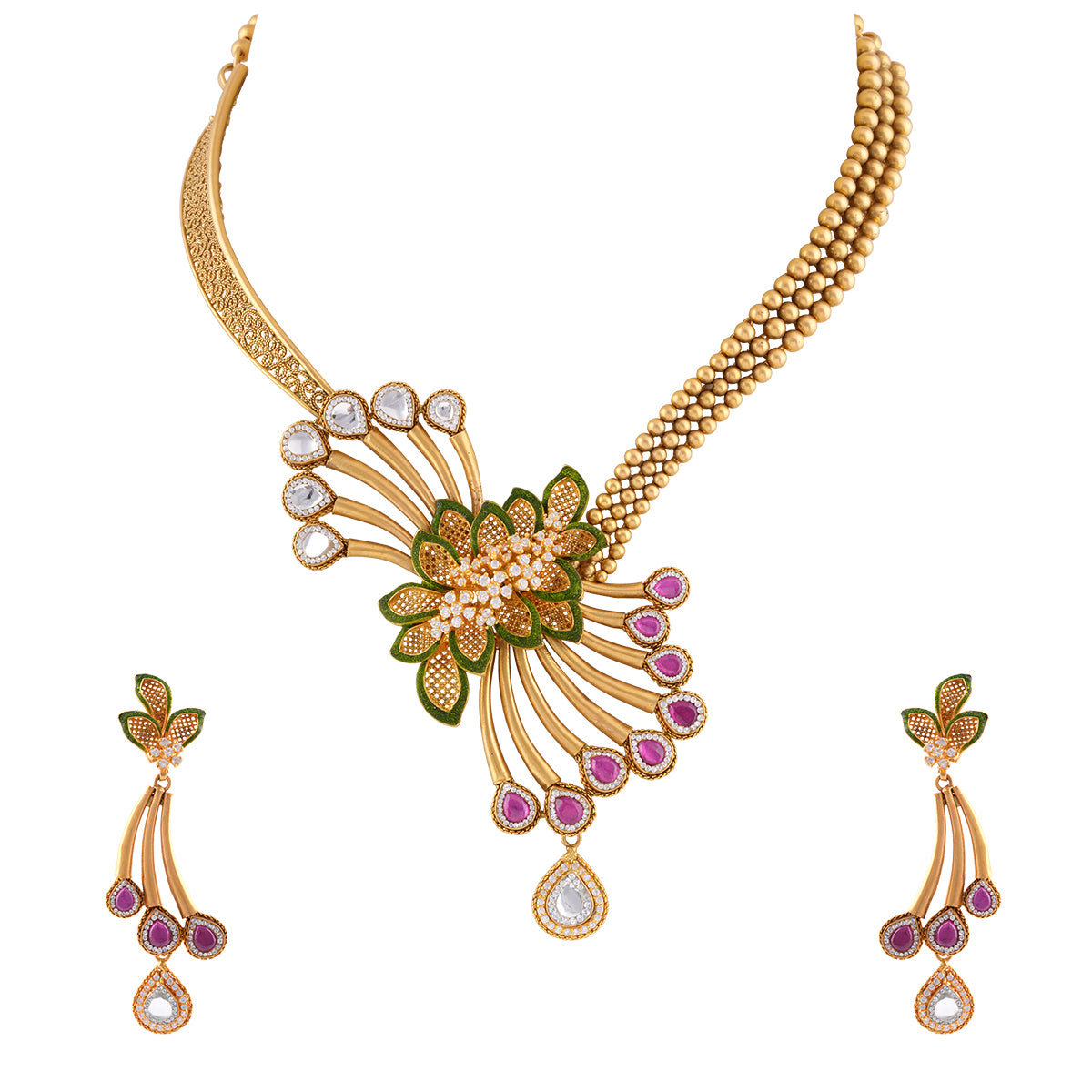 Floral Elegance Necklace Set MLJ-75