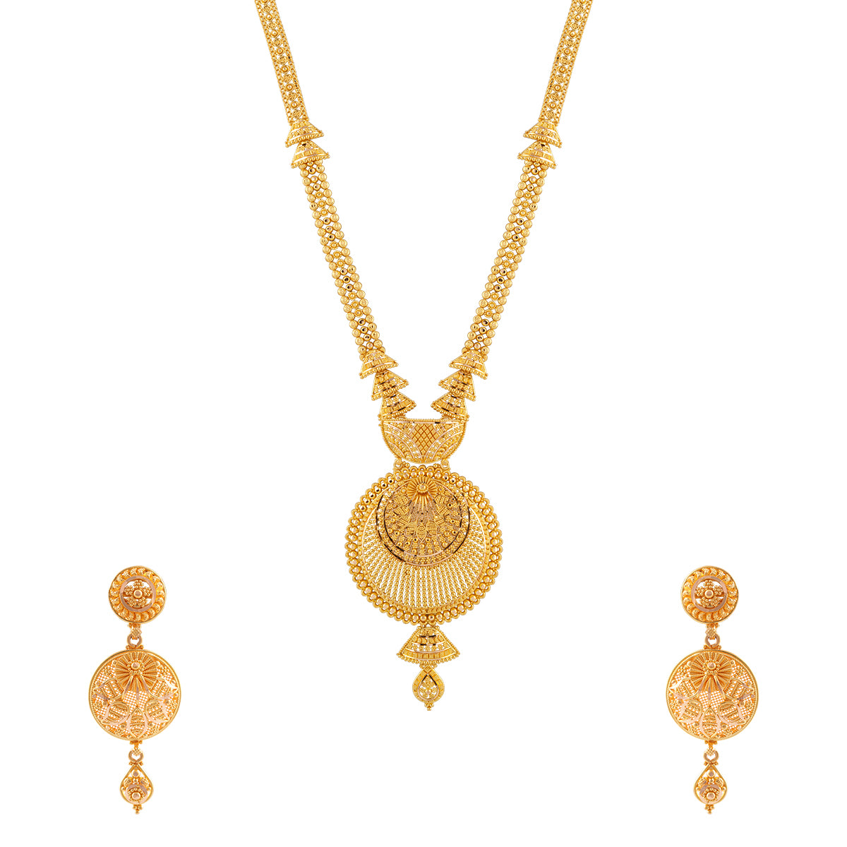 Gold Filigree Pendant Necklace Set MLJ-86