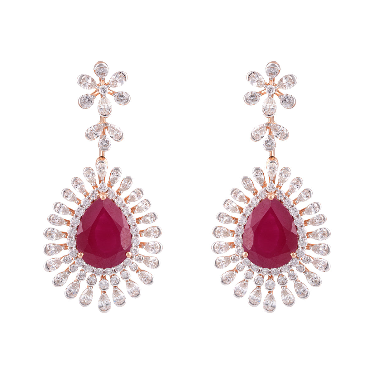 Radiant Ruby Cascade Diamond Set MLj-10