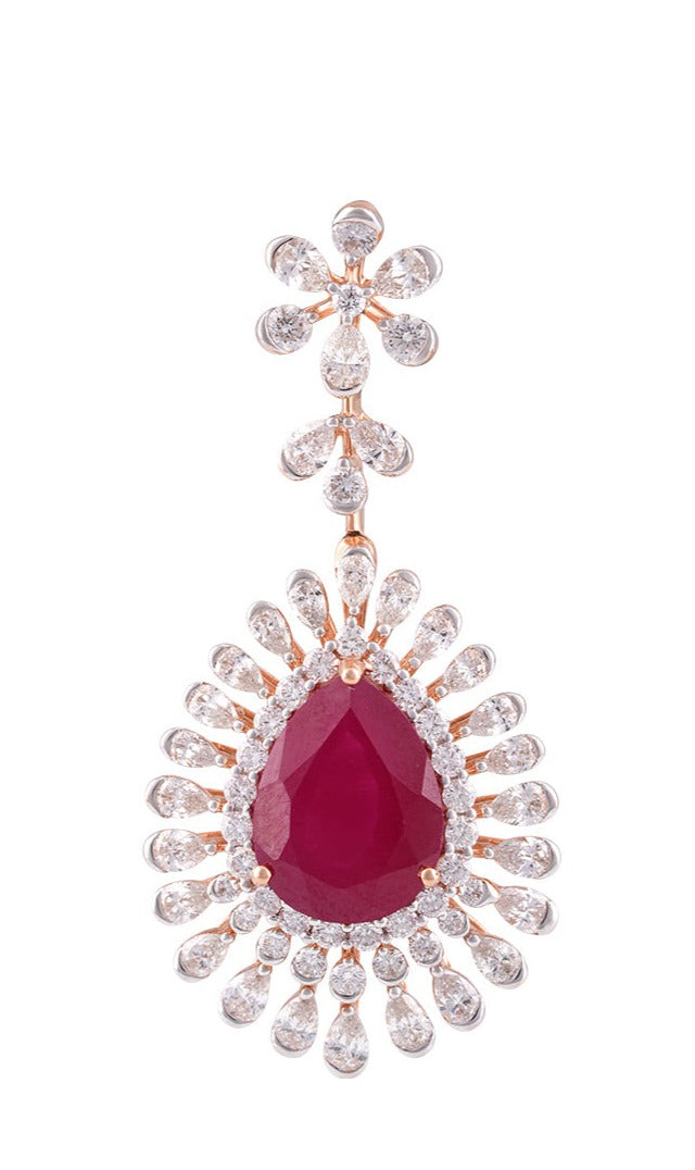 Radiant Ruby Cascade Diamond Set MLj-10