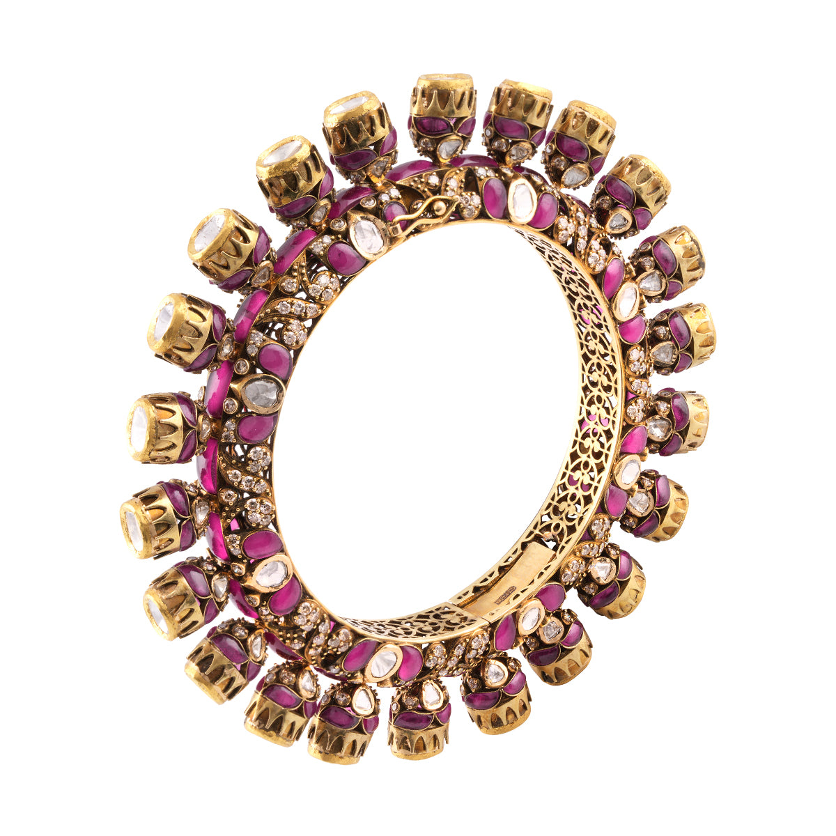 Regal Gem stone Encrusted Filgree Bangle MLJ-106