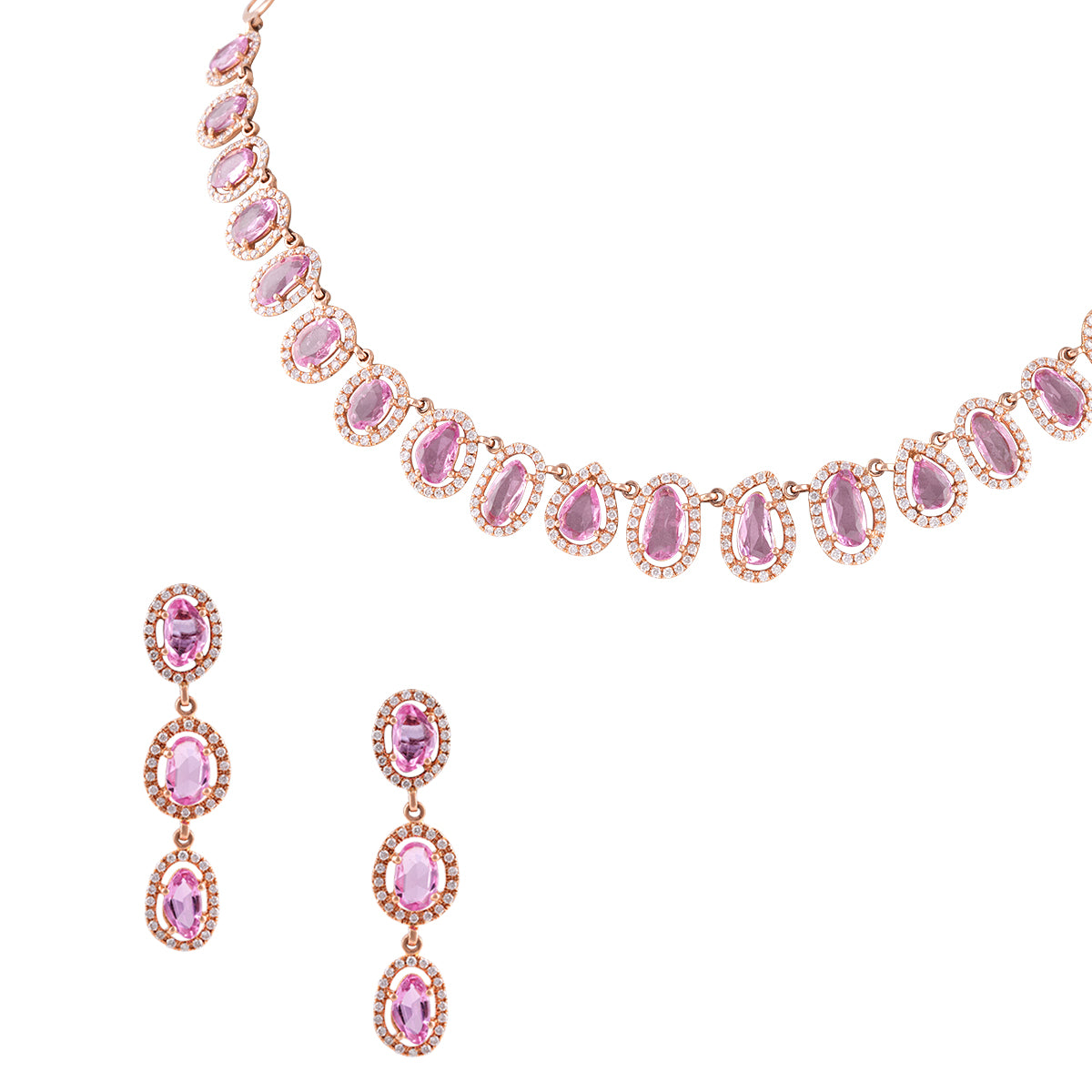 Rose Pink Diamond  Necklace MLJ-32