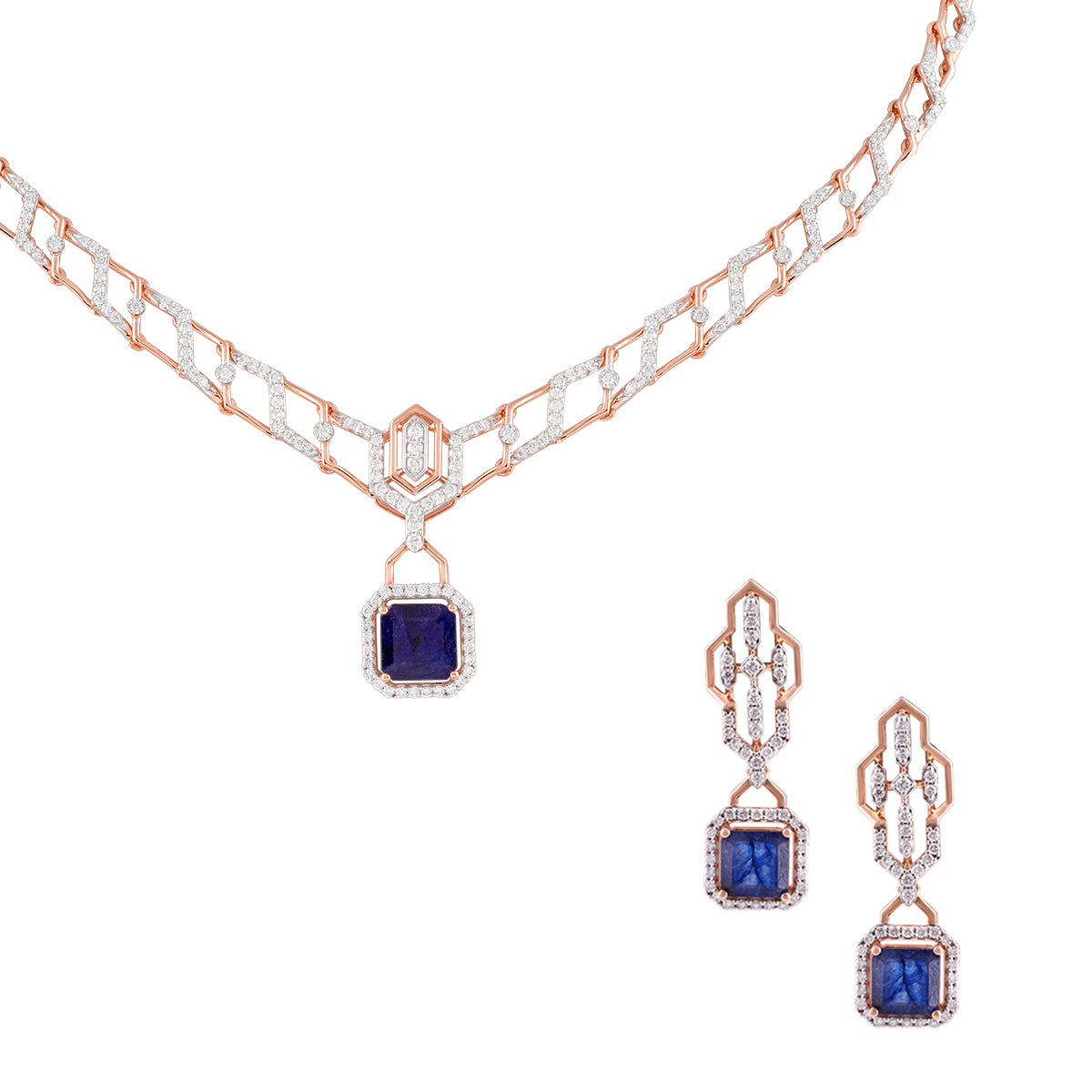 Geometric Elegance Diamond Necklace MLJ-31