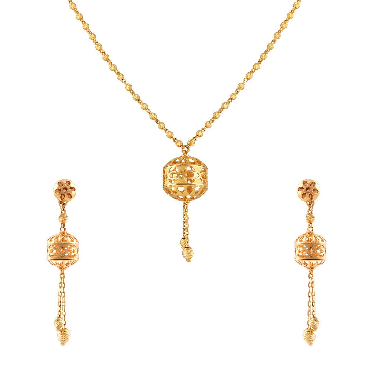 Golden Elegance Pendant Necklace and Earring Set MLJ-42