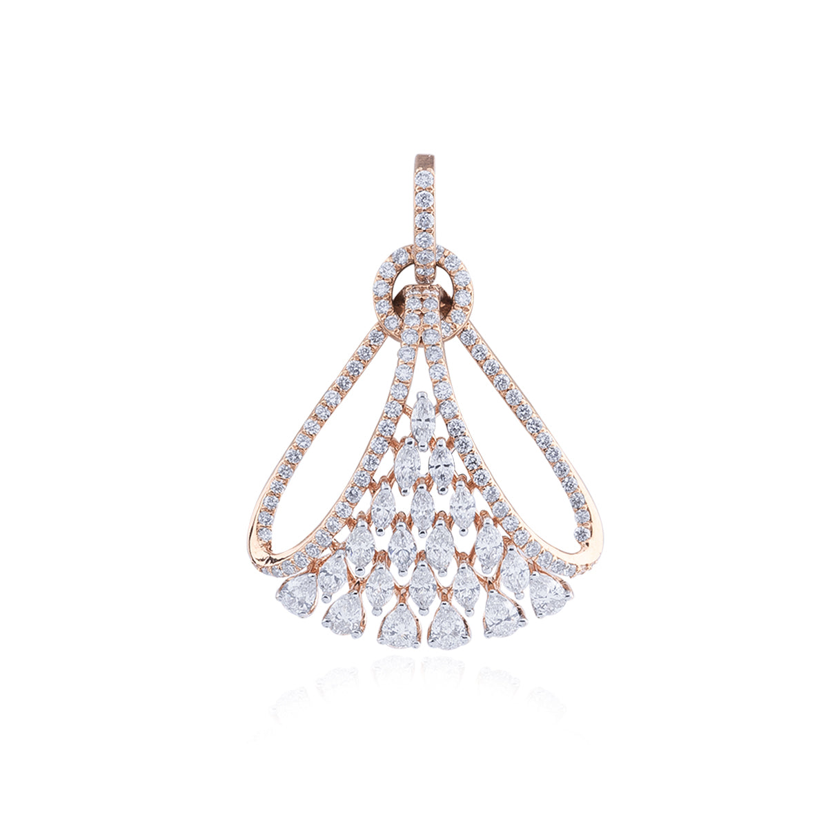 Graceful Diamond Drop Pendant Set-MLJ-152