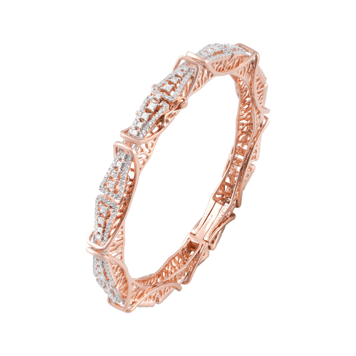 Elegant Rose Gold and Diamond Bangle MLJ-102