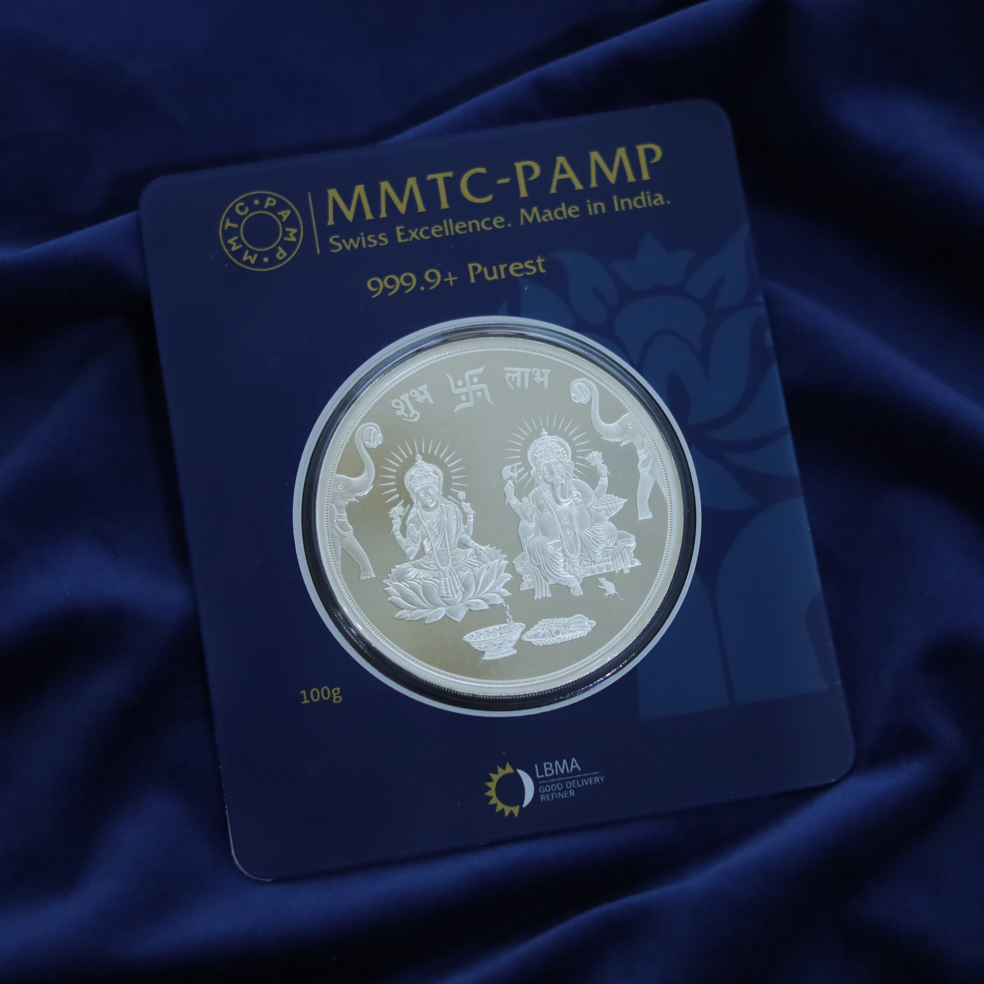Lakshmi Ganesh 100gm (999) Silver Coin MLJ -770