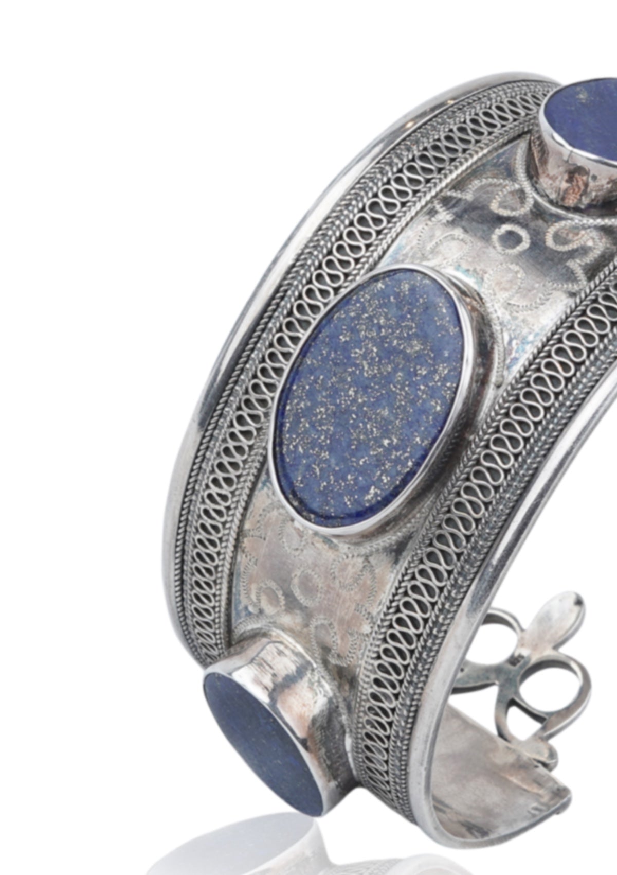 Lapis Lazuli Bracelet W/kyanite Cabochons -Oval | Rare Earth Gallery