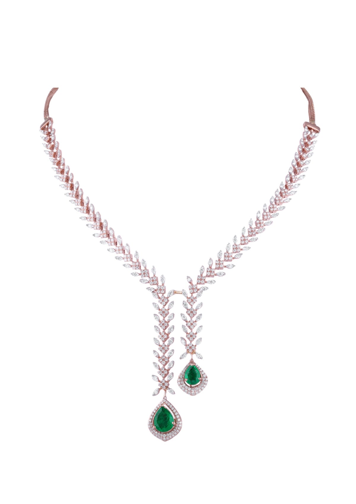 Beautiful Diamond Emerald Necklace
