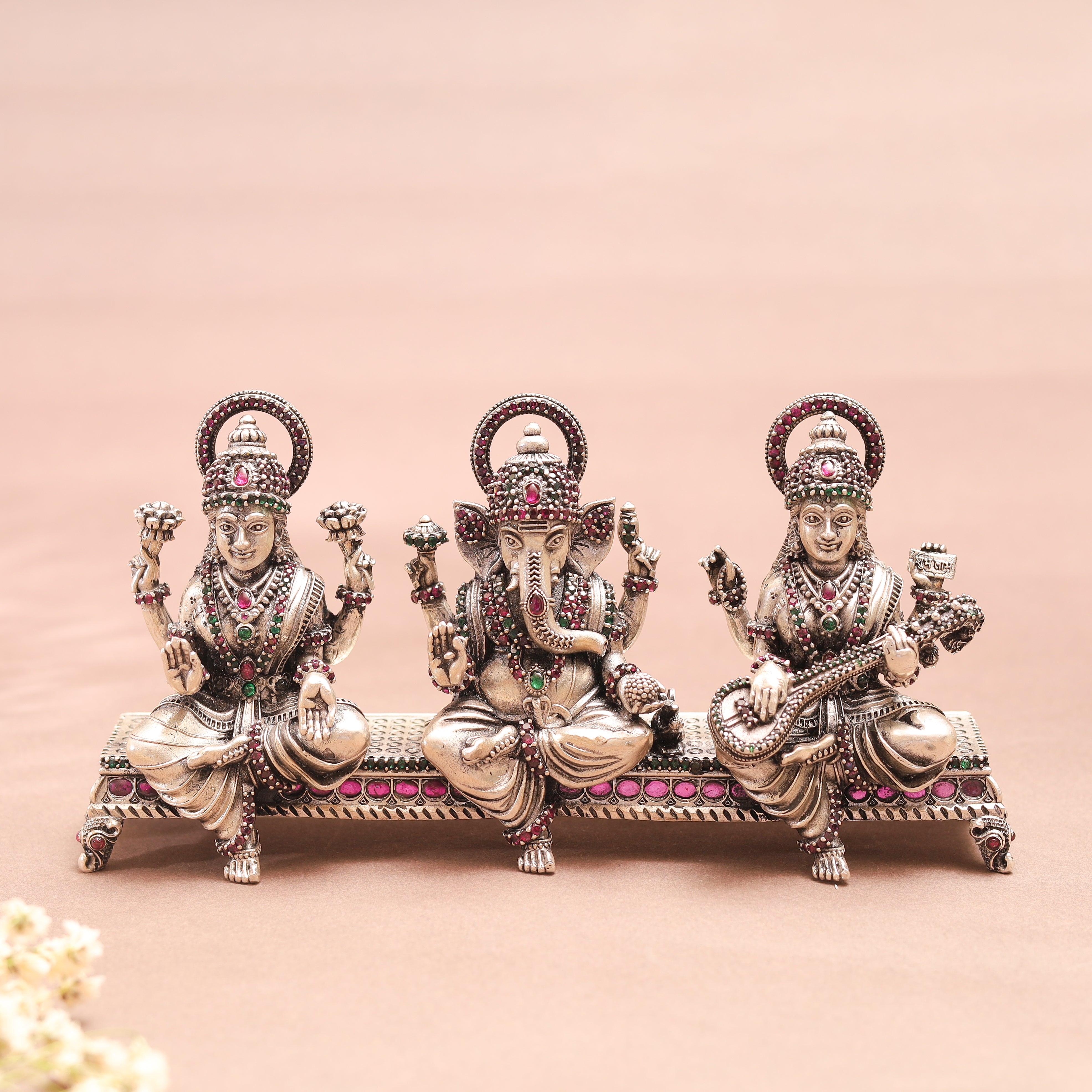 Silver Laxmi Ganesh Saraswati JI MLJ -678